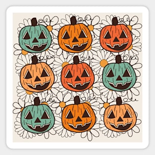 Adorable Pumpkin Patch Jack-o-Lanterns // Cute Halloween Pumpkin Season Magnet